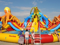 Shark And Octopus Inflatable Water Park Equipment For Sale