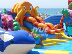 Shark And Octopus Inflatable Water Park Equipment For Sale