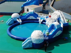 Outdoor Portable Theme Park Polar Bear Kids Inflatable Water Park