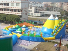 Inflatable Water Slide With Pool Commercial Inflatable Water Park