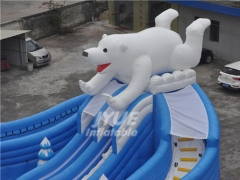 Commercial Polar Bear Water Slide Backyard Inflatable Pool Slide For Adults