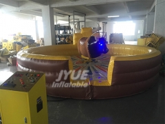 Outdoor Sport Games Inflatable Mechanical Rodeo Bull, Inflatable Mechanical Bull Riding Toys With Blue Eyes