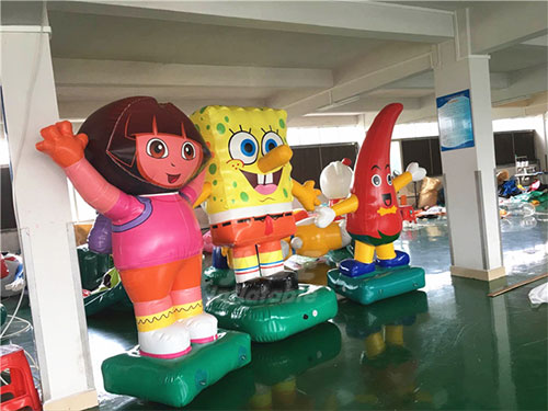 Customized Advertising Inflatable Animal Cartoon, Inflatable Spongebob Cartoon Characters For Display