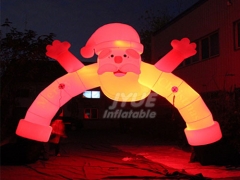 Inflatable Santa Claus Arch Entrance With LED Lighting For Advertising