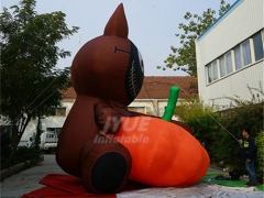 Giant Inflatable Halloween Cats With Pumpkin