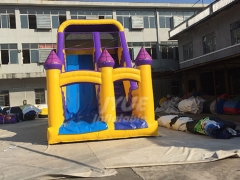 PVC 0.55mm Large Yellow Inflatable Dry Slides For Sale