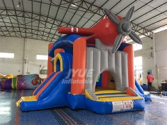 Airplane Jumper Slide Combo Commercial Bounce House Combo