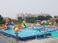 Commercial Metal Frame Steel Removable Swimming Pool Above Ground Water Park Pool