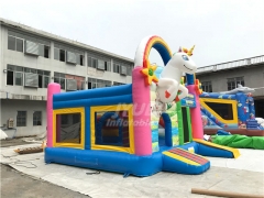 Commercial Adults Kids unicorn inflatable water slides combo