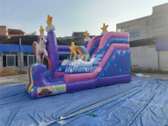 commercial bouncy castle unicorn inflatable bouncer combo slide