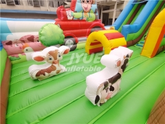 Inflatable Kids Playground With Air Pump Farm Theme Inflatable Dry Slide