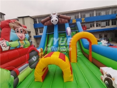 Inflatable Kids Playground With Air Pump Farm Theme Inflatable Dry Slide