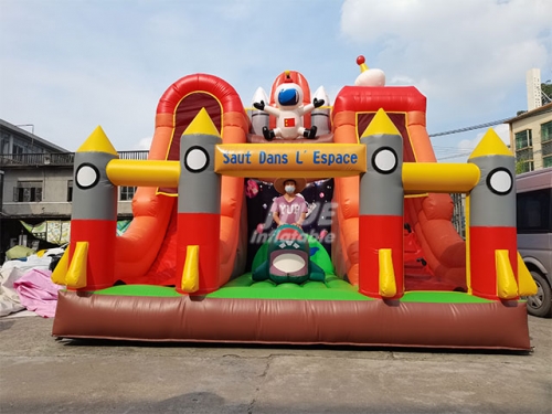 commercial grade Space Theme inflatable dry water slide for kids and adults