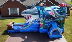 shark bounce house water slide Jyue-IC-040