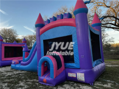 pink bounce house with slide Jyue-IC-090