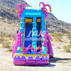 pink inflatable water slide Jyue-IWS-047