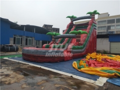 Digital Printing Tree Inflatable Castle Slide With Pool Customized Color