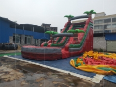 Digital Printing Tree Inflatable Castle Slide With Pool Customized Color