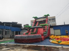Digital Printing Tree Inflatable Castle Slide With Pool Customized Color