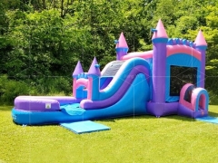 pink bounce house with slide Jyue-IC-090