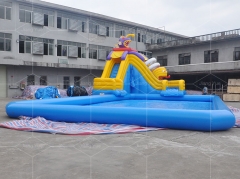 Commercial grade aqua park water slide with pool giant inflatable water park for kids and adults