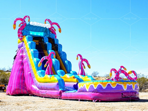 pink inflatable water slide Jyue-IWS-047