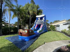 shark blow up water slide Jyue-IWS-009