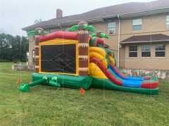 palm tree bounce house with slide Jyue-IC-083