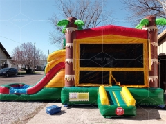 palm tree bounce house with slide Jyue-IC-083