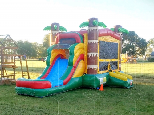 palm tree bounce house with slide Jyue-IC-083