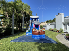 shark blow up water slide Jyue-IWS-009