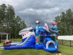 shark bounce house water slide Jyue-IC-040