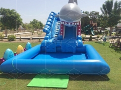 inflatable water slide shark Jyue-IWS-010