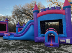 pink bounce house with slide Jyue-IC-090