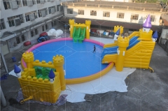 High quality outdoor kids toys accessories slides inflatable swimming pool water park for sale