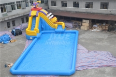 Commercial grade aqua park water slide with pool giant inflatable water park for kids and adults
