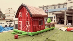 Commercial Outdoor Cow House Inflatable Jumping Castle With Slide For Kids