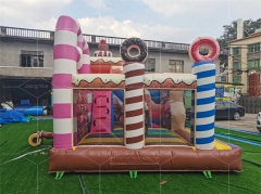 Jiang Yue Custom Candy Style Inflatable Bouncer and Slide Candy House for Sale