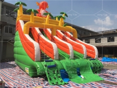 Dinosaur Blow Up Water Slide Into Pool