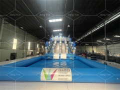 Commercial Attractive Water Slide With Pool Inflatable Shark Water Slide For Sale