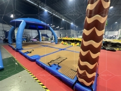 Hot Inflatable Aqua Party Bana Inflatable Floating Dock Platform Island Tent