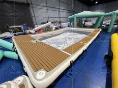 Portable Drop Stitch Floating Inflatable Swimming Pool Yacht Sea Pool with Net for Boats