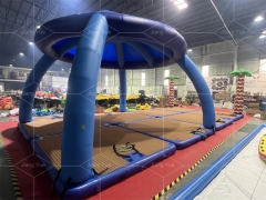 Hot Inflatable Aqua Party Bana Inflatable Floating Dock Platform Island Tent
