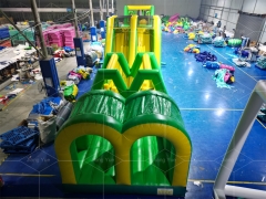 Palm Tree Sports Challenge Game Inflatable Jumping and Slide Juegos Inflables Obstacle Course