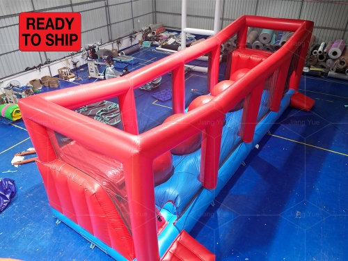 Big Baller Ball Obstacle Course Inflatable Wipeout Bouncy Castle Inflatable Game 5 Big Jump Running Balls Challenge